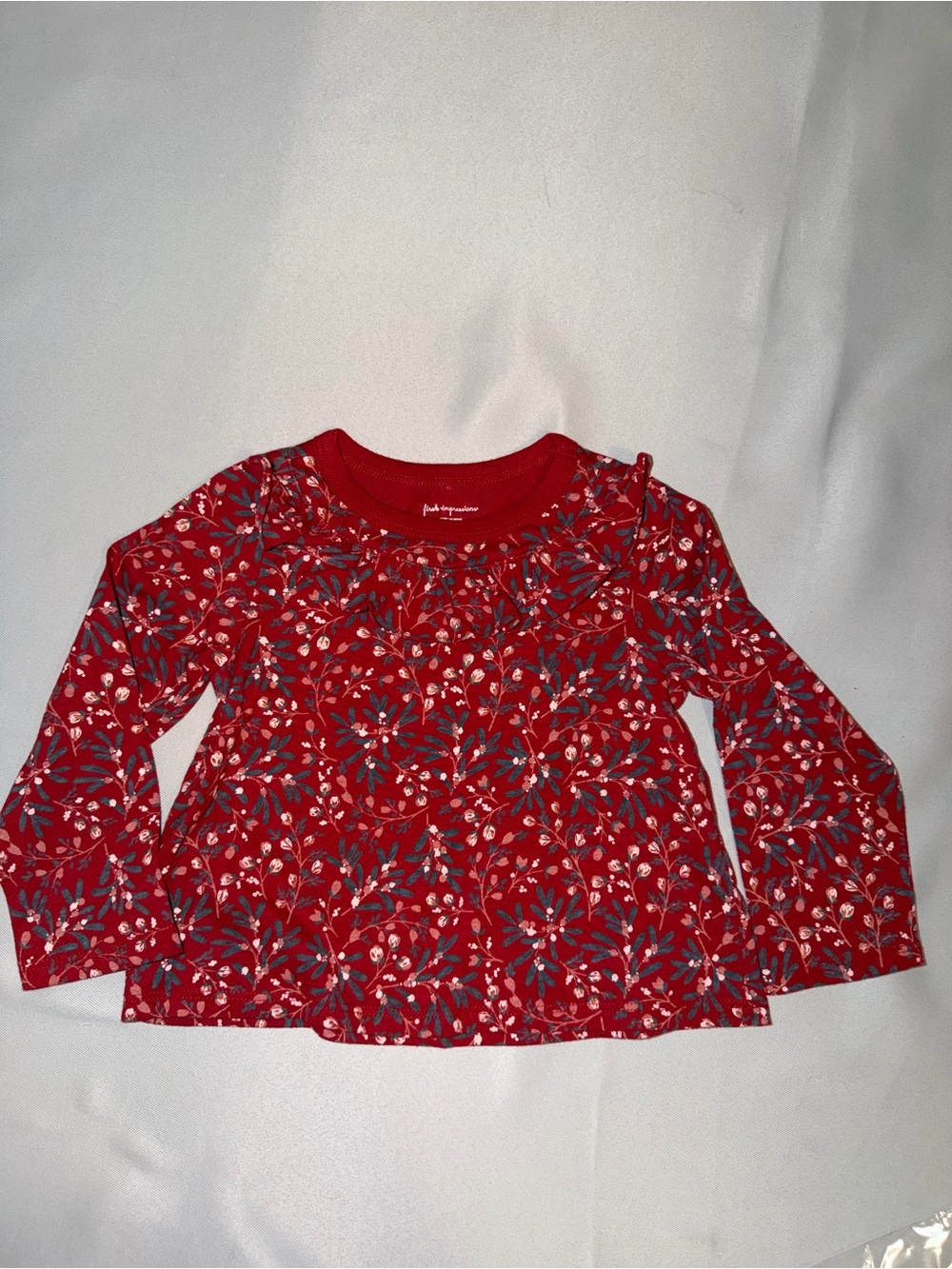 Baby Girl Floral Long-Sleeve Top - Red